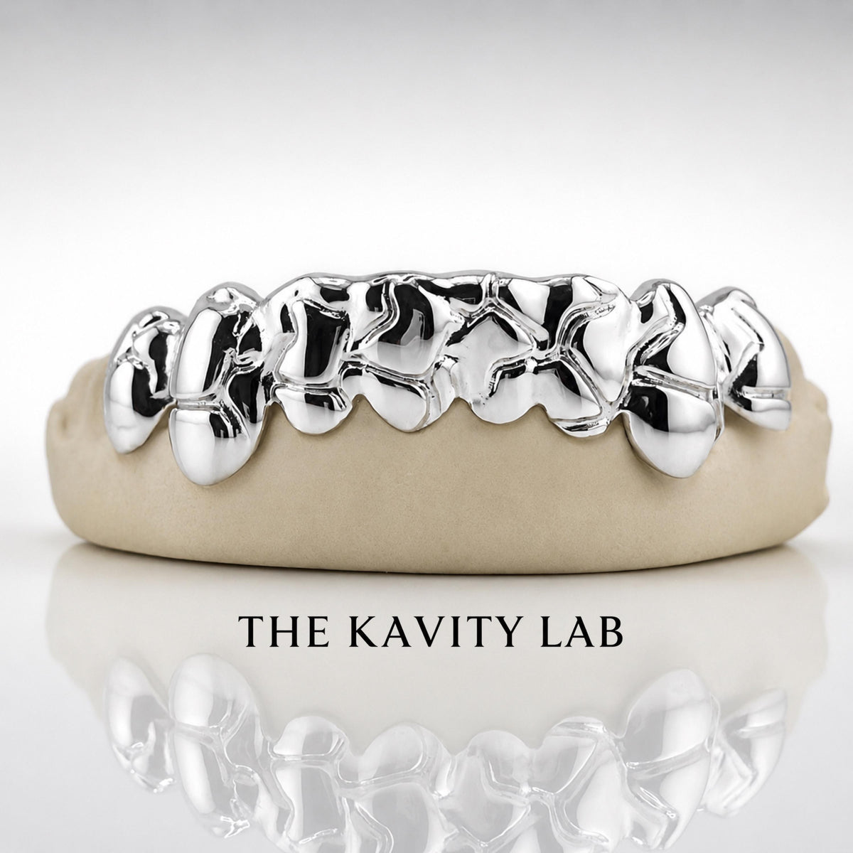Custom 8pcs 3D Nugget Earthquake Grillz: 925 Sterling Silver (Free Mold Kit)