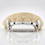 Custom 6pcs Diamond Cut x Front Bar Grillz: 925 Sterling Silver (Free Mold Kit)
