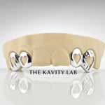 Custom 4pcs Open Hearts, Diamond Cuts: Sterling Silver Grillz (Free Mold Kit)