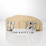 Custom 4pcs Open Hearts, Diamond Cuts: Sterling Silver Grillz (Free Mold Kit)