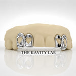 Custom 4pcs Open Hearts, Diamond Cuts: Sterling Silver Grillz (Free Mold Kit)