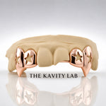 Custom 4pcs Open Stars with Extended Fangs Grillz: 925 Sterling Silver (Free Mold Kit)
