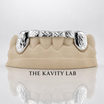 Custom 6pcs White Cut x Front Bar Grillz: 925 Sterling Silver (Free Mold Kit)