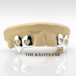 Custom 4pcs Open Hearts Style Grillz: 925 Sterling Silver (Free Mold Kit)