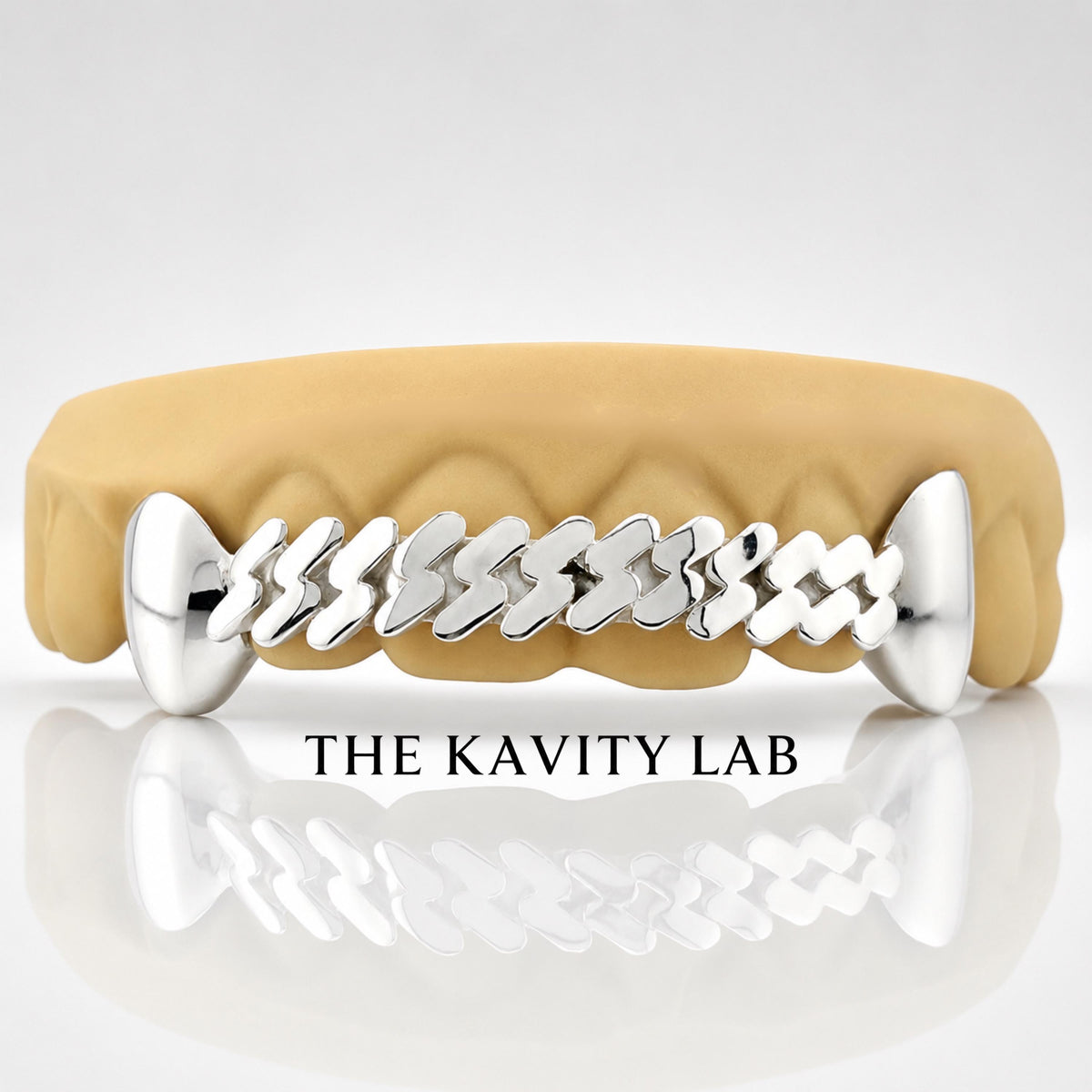 Custom 6pcs Cuban Link Style Grillz: 925 Sterling Silver (Free Mold Kit)