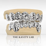 Custom Roses Cuts x Dust Grillz: 925 Sterling Silver Rose Gold Plated (Free Mold Kit)