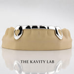 Custom 6pc Curved Front Bar Style Grillz: 925 Sterling Silver ( Free Mold Kit)