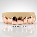 Custom 8pcs Solid Classic with Perm Cuts Grillz: 925 Sterling Silver (Free Mold Kit)