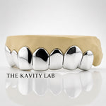 Custom 8pcs Solid Classic with Perm Cuts Grillz: 925 Sterling Silver (Free Mold Kit)