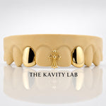 Custom 4pcs  Solid Caps and Cross Grillz: 925 Sterling Silver (Free Mold Kit)