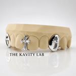 Custom 4pcs 3D Cross Signature Grillz: 925 Sterling Silver (Free Mold Kit)