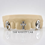 Custom 4pcs 3D Cross Signature Grillz: 925 Sterling Silver (Free Mold Kit)