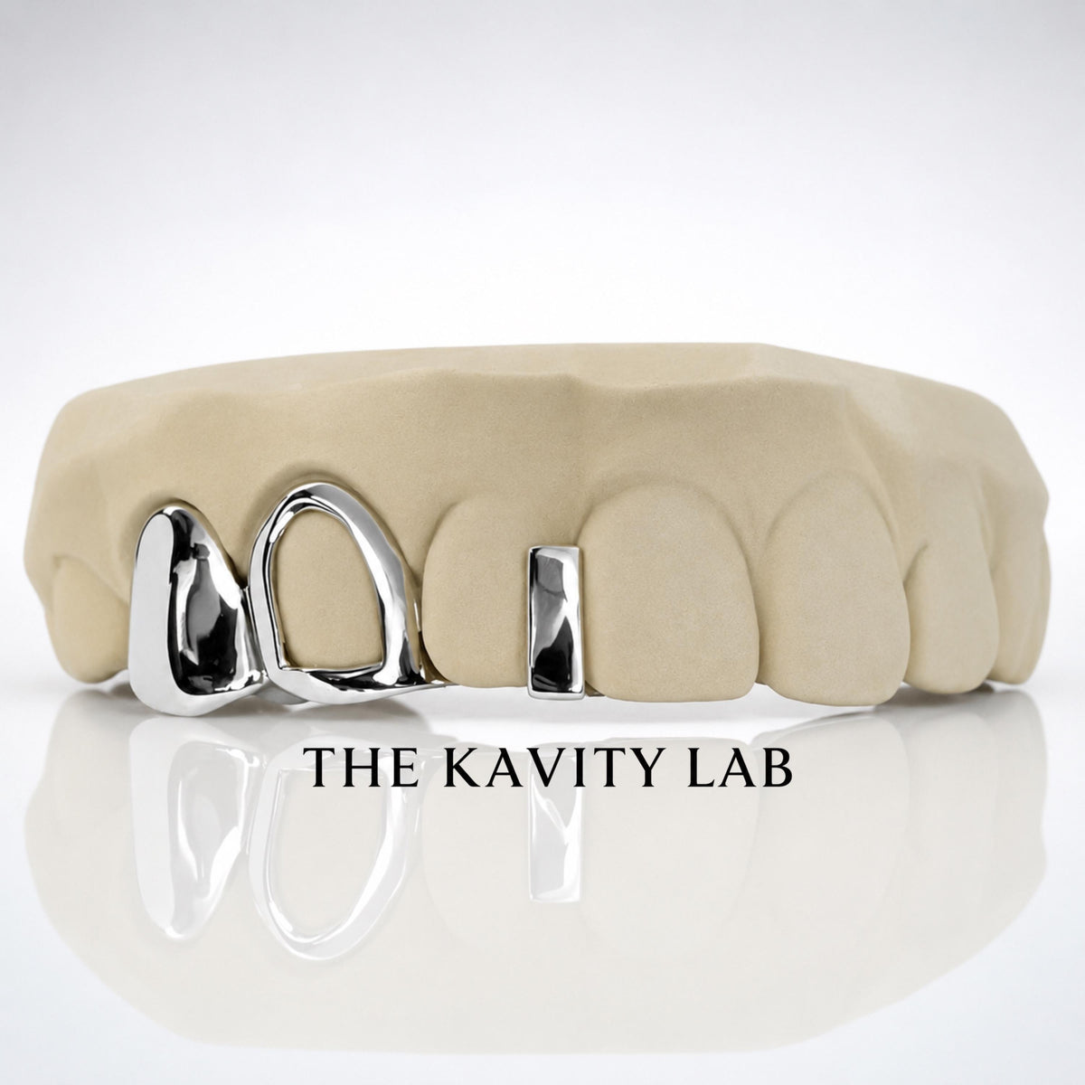 Custom 3pcs Open Face & Gap Filler Grillz: 925 Sterling Silver (Free Mold Kit)