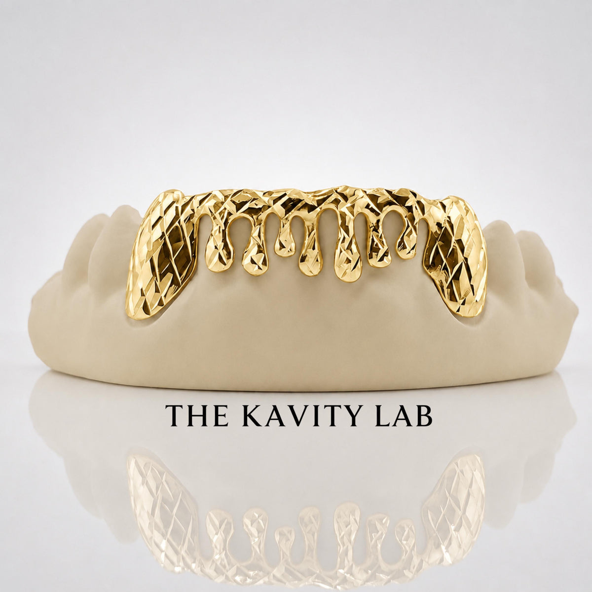 Custom 6pcs Diamond Cut x Dripping Style Grillz: 925 Sterling Silver (Free Mold Kit)