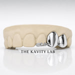 Custom 3pc Rose Detail x Solid Caps Grillz: 925 Sterling Silver (Free Mold Kit)