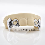 Custom 4pcs Diamond Cuts x Open Hearts Grillz: 925 Sterling Silver (Free Mold Kit)
