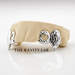 Custom 4pcs Diamond Cuts x Open Hearts Grillz: 925 Sterling Silver (Free Mold Kit)