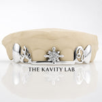 Custom Fit Starburst Cuts Grillz: 925 Sterling Silver (Free Mold Kit)