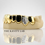 Custom 8pcs Solid x White Diamond Cuts Grillz: 925 Sterling Silver (Free Mold Kit)