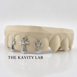 Custom 4pcs 3D Cross Trio Grillz: 925 Sterling Silver (Free Mold Kit)