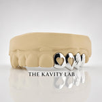 Custom 4pc Open Hearts & Diamond Cuts Grillz: 925 Sterling Silver (Free Mold Kit)