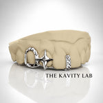 Custom 3pcs Star with Gap Filled Grillz: 925 Sterling Silver (Free Mold Kit)
