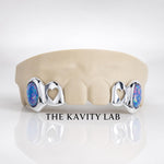 Custom 4pcs Opal & Heart Cutout Fangs: 925 Sterling Silver (Free Mold Kit)