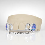 Custom 4pcs Opal & Heart Cutout Fangs: 925 Sterling Silver (Free Mold Kit)