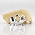 Custom 3pcs Initial Letter Grillz: 925 Sterling Silver (Free Mold Kit)