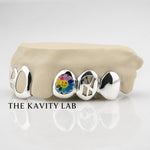 Custom 8pcs Smiley Flower Enamel Grillz: 925 Sterling Silver (Free Mold Kit)