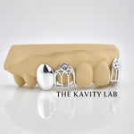 Custom 4pcs Solid x Gothic Window Grillz: 925 Sterling Silver (Free Mold Kit)