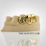 Custom 3pcs Open Hearts x Diamond Cut Grillz: 925 Sterling Silver (Free Mold Kit)
