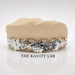 Custom 8pcs 3D Floral Engraved Grillz: 925 Sterling Silver (Free Mold Kit)