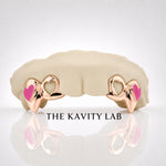 Custom 4pcs Open Hearts Style Grillz: 925 Sterling Silver (Free Mold Kit)