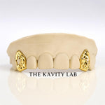 Custom Fit 2pc Open Stars with Cuts Grillz: 925 Sterling Silver (Free Mold Kit)