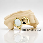 Custom 2pcs Hearts with White Opal Grillz: 925 Sterling Silver (Free Mold Kit)