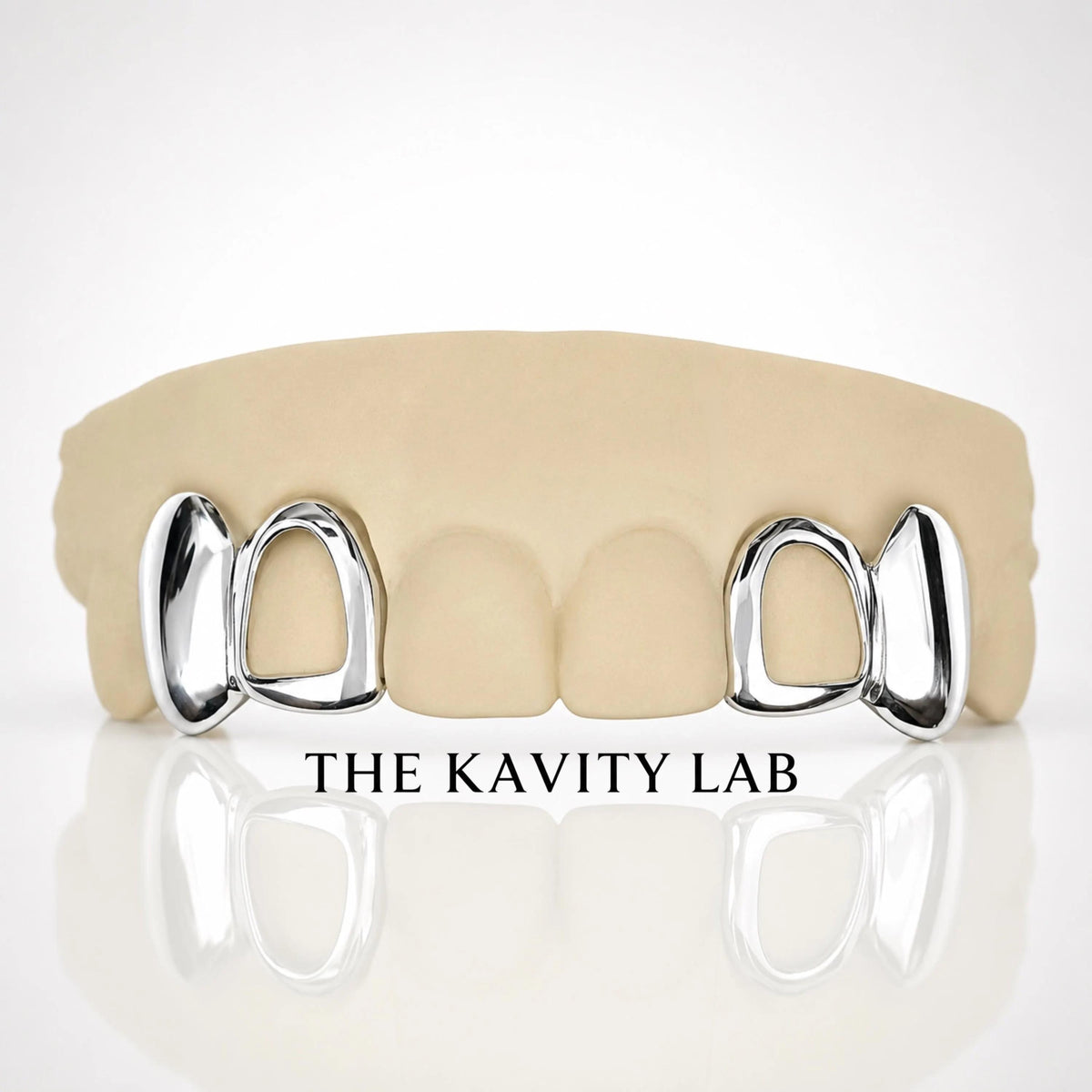 Custom 4pcs Solid Class with Open Face Grillz: 925 Sterling Silver (Free Mold )