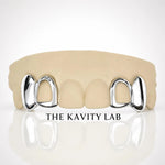 Custom 4pcs Solid Class with Open Face Grillz: 925 Sterling Silver (Free Mold )