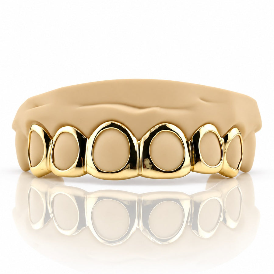 Custom 6pcs Open Face Style Grillz: 925 Sterling Silver (Free Mold Kit)