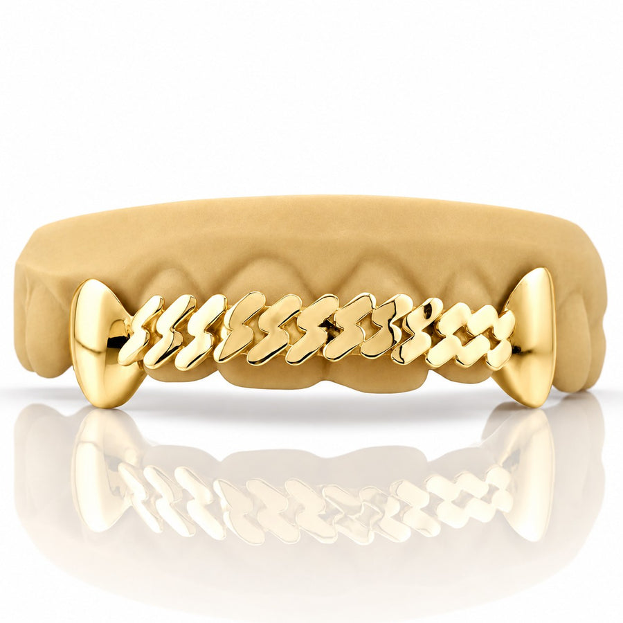 Custom 6pcs Cuban Link Style Grillz: 925 Sterling Silver (Free Mold Kit)