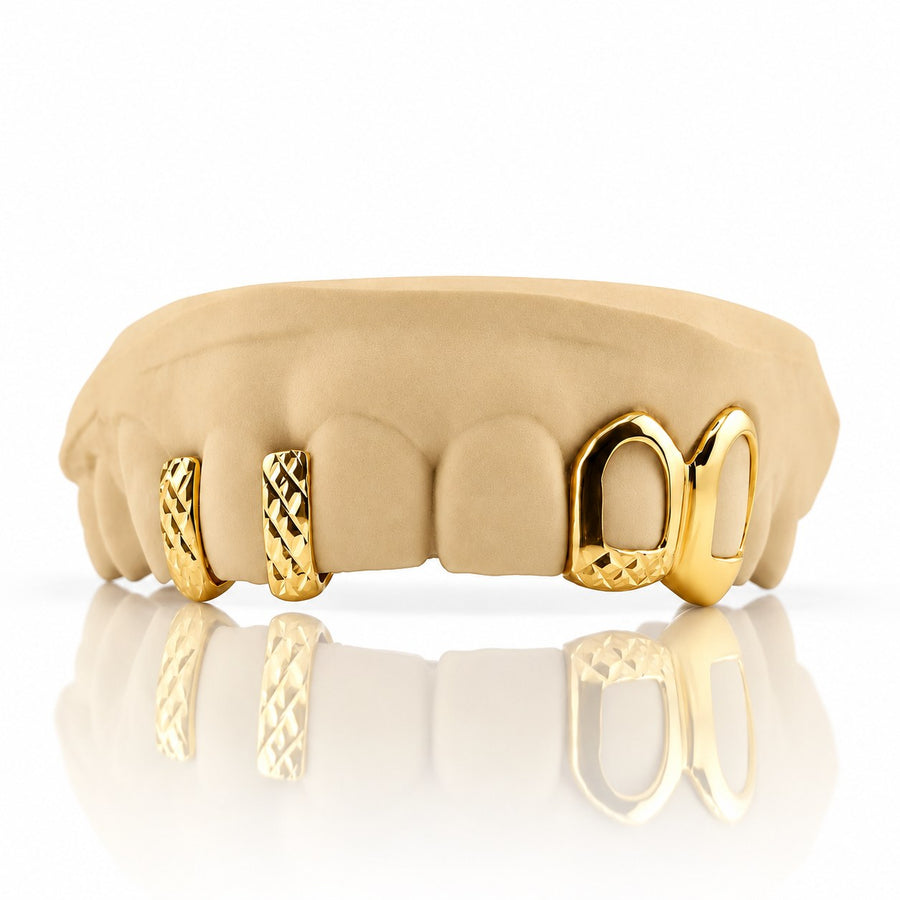 Custom 6pcs Gap Filler x Open Face Grillz: 925 Sterling Silver (Free Mold Kit)