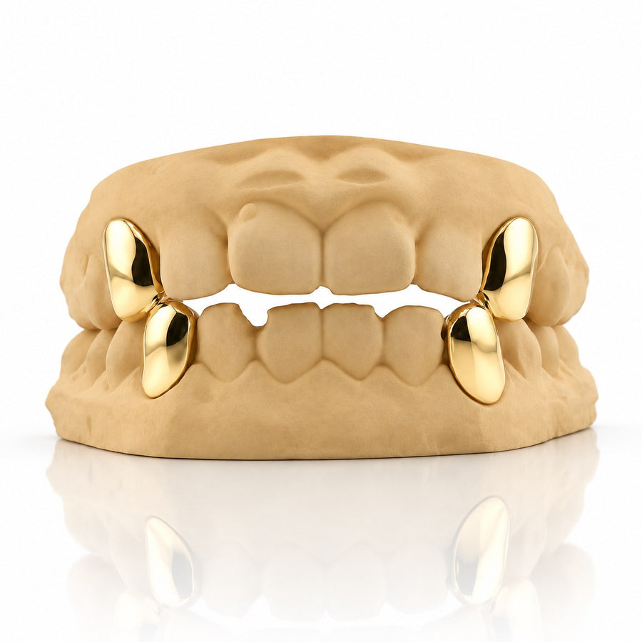 Custom 2pcs Solid Fangs: 925 Sterling Silver (Free Mold Kit)