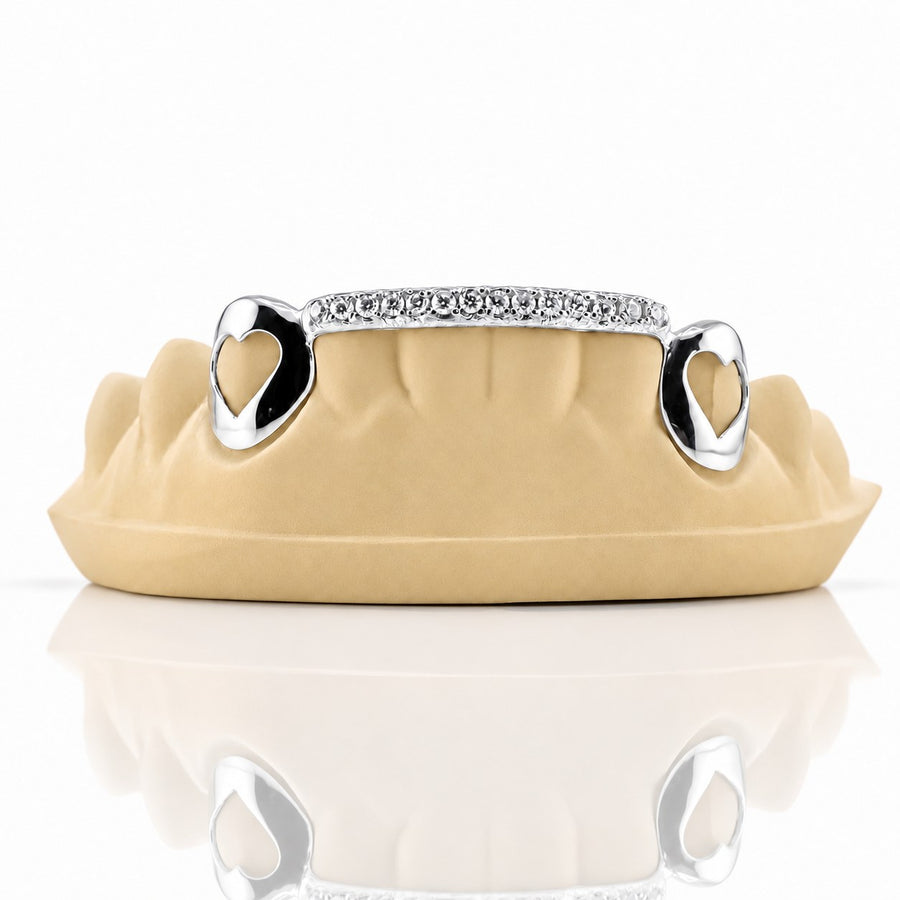 Custom 6pcs Iced-Out Front Bar Grillz: 925 Sterling Silver (Free Mold Kit)
