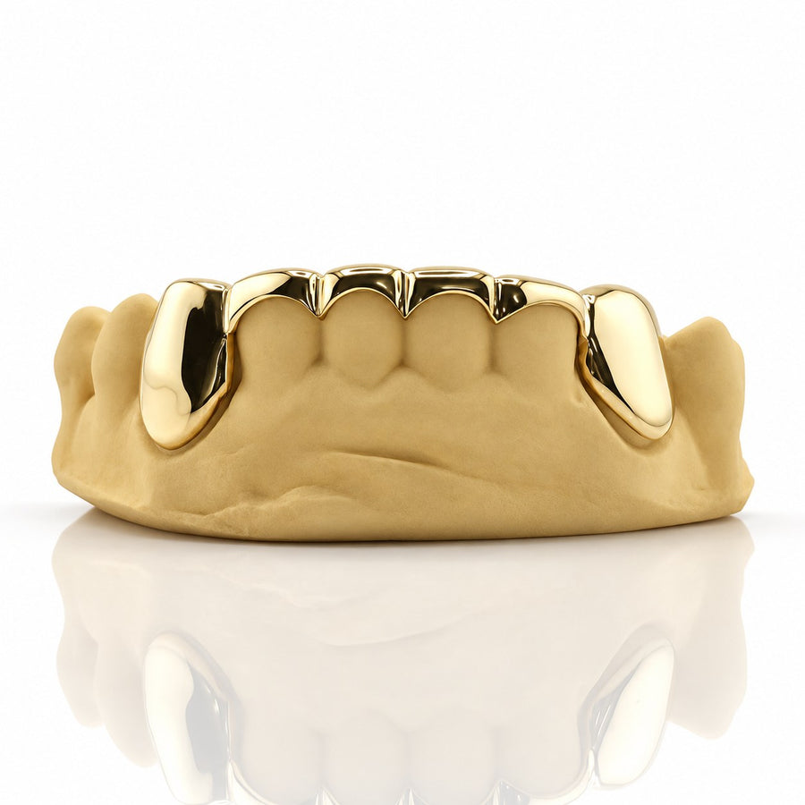 Custom 6pc Curved Front Bar Grillz: 925 Sterling Silver (Free Mold Kit)