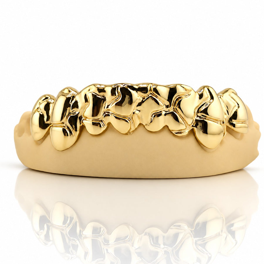 Custom 8pcs 3D Nugget Earthquake Grillz: 925 Sterling Silver (Free Mold Kit)