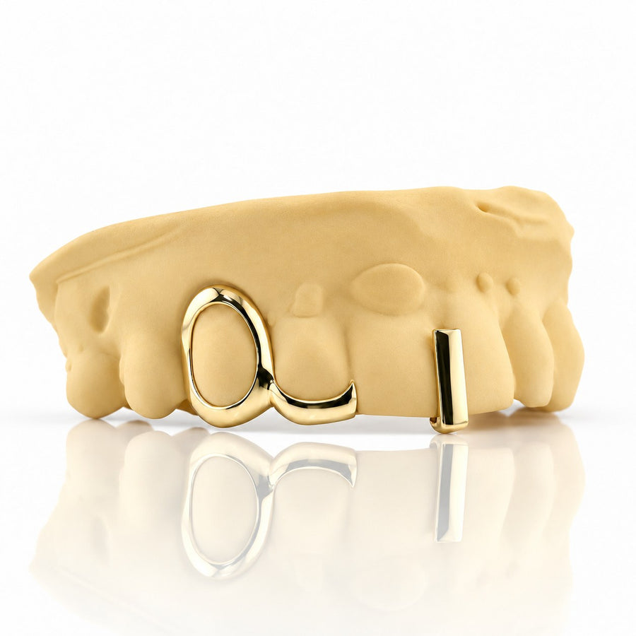 Custom 3pcs Open Face with Gap Filled Grillz: 925 Sterling Silver (Free Mold Kit)