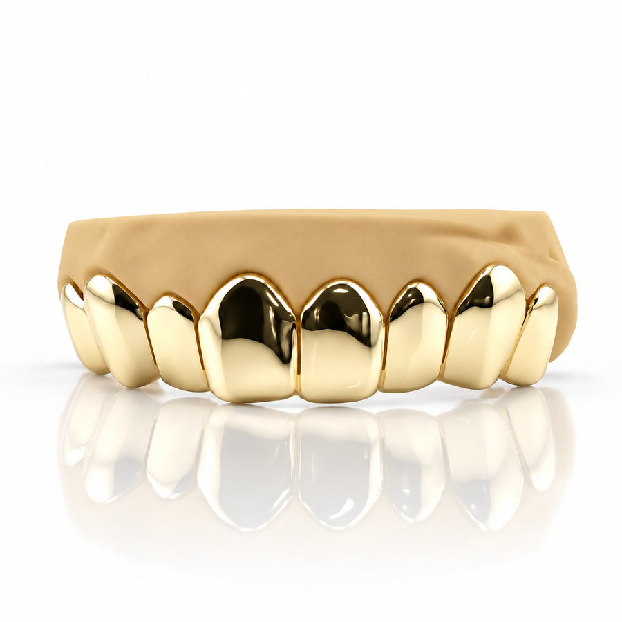 Custom 8pcs Plain Solid Grillz: 925 Sterling Silver (Free Mold Kit)